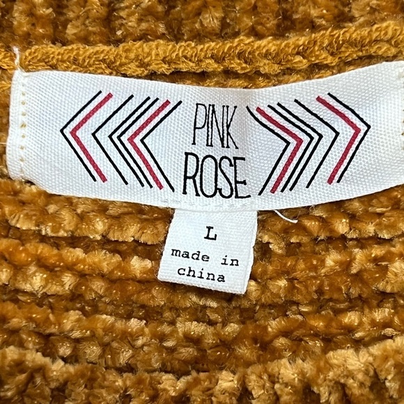 Pink Rose Sweater Gold Size L - Picture 9 of 10